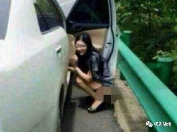 美女高速途中遇急事，机智寻找解决之道